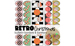 Retro Groovy Christmas Bulletin Board Borders and Banners