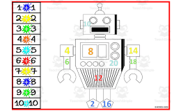 Robot Addition Doubles Facts | Color by Number Set 1