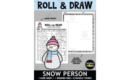 Roll and Draw Winter Fun - A Happy Snow Person Game Sheet