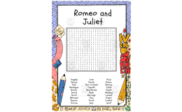 Romeo and Juliet word search puzzle worksheet activity