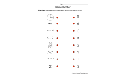 Same Number Worksheet