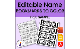 Sample Back to School Editable Student Name Tags & Bookmarks