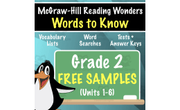 SAMPLE Grade 2 Vocabulary (McGraw-Hill Wonders) Week 1 of Units 1-6