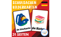 School Supplies Flashcards in German