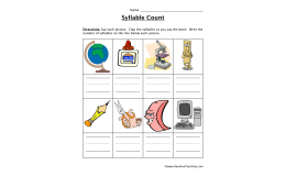 School Words Syllable Worksheet