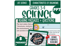 Science Comprehension on Characteristics of Organisms (PPT)