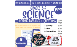 Science Reading Comprehension on Light Heat Electricity Magnetism PPT
