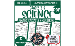 Science Reading Comprehension: Organisms and Environments (PDF)