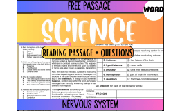 Science Reading Comprehension Passage 25: Nervous System (Word)