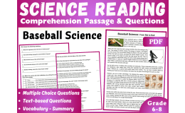 Science Reading Comprehension Passage: Baseball Science (PDF)