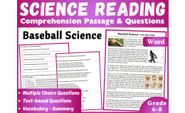 Science Reading Comprehension Passage: Baseball Science (Word)