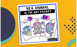 Sea Animal Q-Tip Art Packet