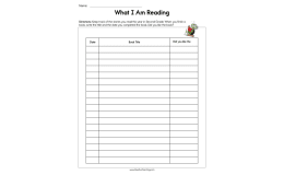 Second Grade What I am Reading Worksheet