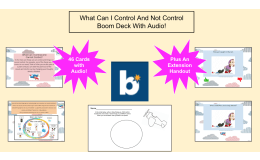 SEL Boom Deck-What Can I Control and Not Control? Audio and Handout!