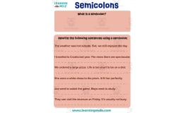 Semicolons Activity