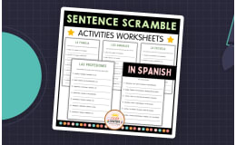 Sentence Scramble Grammar Worksheet in Spanish - Desorden de Oraciones