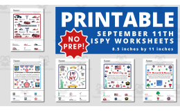 September 11 (Patriot Day) iSpy Printable Worksheets