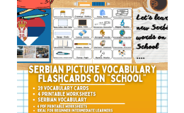 Serbian Picture Vocabulary Flashcards - School