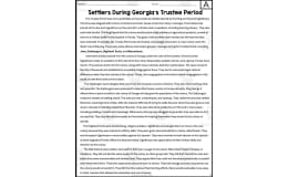 Settlers During Georgia's Trustee Period Reading Packet