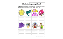 SH, SK, DR, SC, SW Beginning Sounds Worksheet