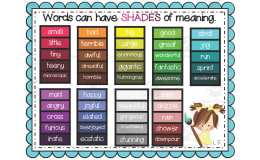 Shades of Meaning Anchor Chart – Vocabulary Set