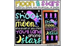 Shoot for the Moon Growth Mindset Bulletin Board Kit, Door Decoration Set, or Poster