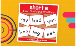 Short Vowel Flash Cards and Word Lists - Short e