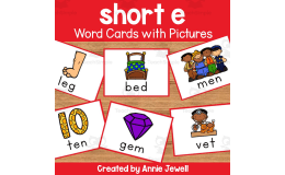 Short Vowel Flash Cards with Pictures - Short e