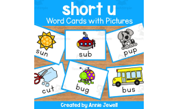 Short Vowel Flash Cards with Pictures - Short u