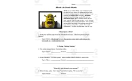 Shrek Irony Worksheets – Verbal, Situational, Dramatic