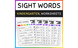 Sight Word Sentences, Fill in the Blanks, Kindergarten - SET 7