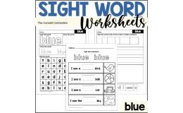 Sight Word Worksheets: blue