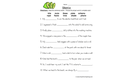 Silent E Fill in the Blank Worksheet