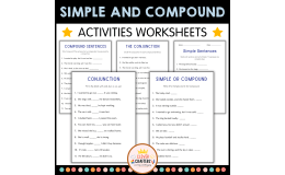 Simple and Compound Sentences Worksheets - Coordinating Conjunctions