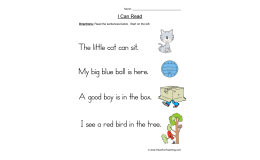 Simple Sentences – Reading Practice Worksheet