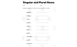singular and plural nouns worksheet grade 5 with answers
