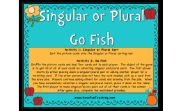 Singular Plural Noun Go Fish Activity