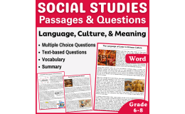 Social Studies Reading Passages: Language, Culture, Meaning (Word)