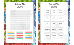Soil and Its Layers word search, scramble and crossword puzzle