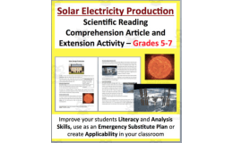 Solar Electricity Production - Digital Science Reading Article - Grades 5-7