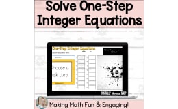 Solve One-Step Integer Equations:7th Grade Math Self-Checking Digital