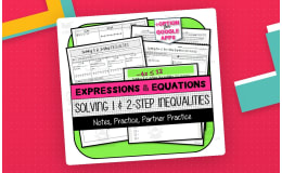 Solving 1 & 2-Step Inequalities: Notes, Practice, Partner Activity