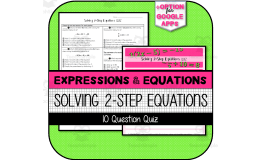 Solving Two-Step Equations QUIZ
