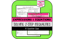 Solving Two-Step Inequalities QUIZ
