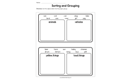 Sorting and Grouping Worksheet