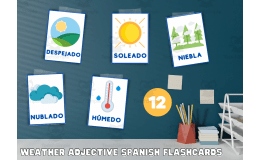 Spanish Adjective Weather Words Flash Cards