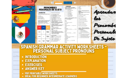 Spanish Grammar Activity - Personal Subject Pronouns
