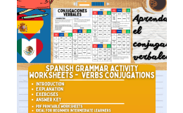 Spanish Grammar Activity Worksheets - Verbs Conjugation