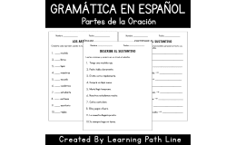 Spanish Grammar Worksheets | Partes de la Oración