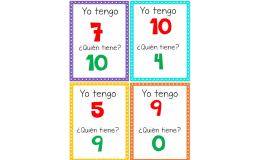 Spanish: I Have Who Has - Numbers